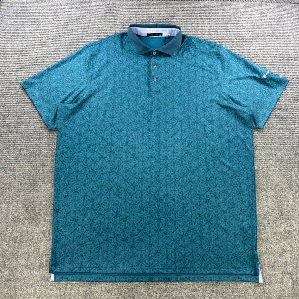 NEW Greyson Lions Tooth Golf Polo Shirt Mens XXL Teal Orca Montreux Embroidery